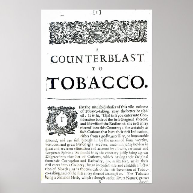 A Counterblast to Tobacco Poster (Front)