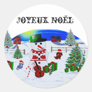 A Country Christmas Classic Round Sticker