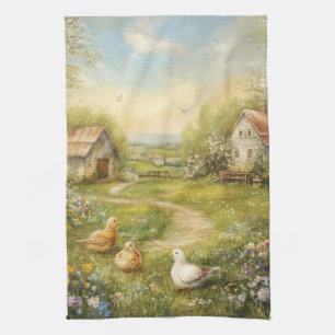 A Country Farmhouse and Barn Kitchen Towel