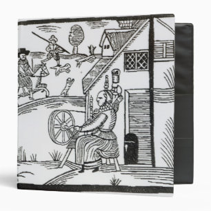 A Country Scene with a woman spinning Binder