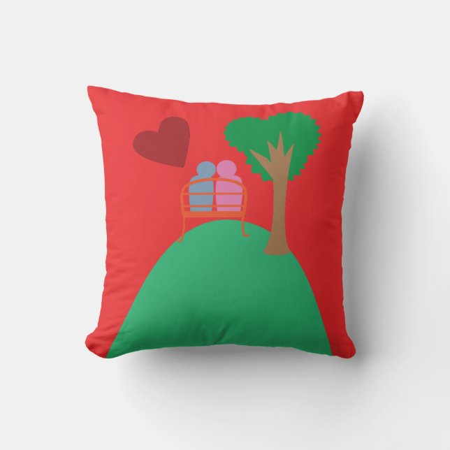 A Couple Dating  Throw Pillow (Front)