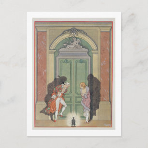 A Couple in Candlelight, illustration from 'Les Li Postcard