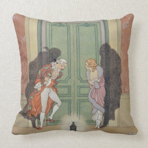 A Couple in Candlelight, illustration from 'Les Li Throw Pillow