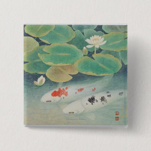 A Couple under Lotus 2 Inch Square Button