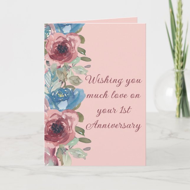 A couple's Love 1st Anniversary Card (Front)