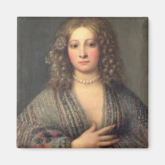 A Courtesan (oil on canvas) Magnet (Front)