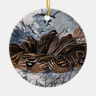 A Covey of Bobwhites Ceramic Ornament