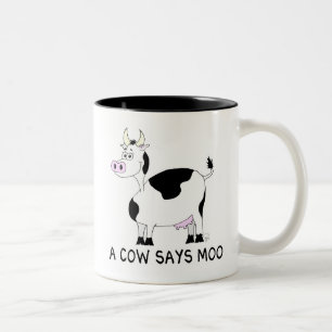 A Cow Says Moo Two-Tone Coffee Mug