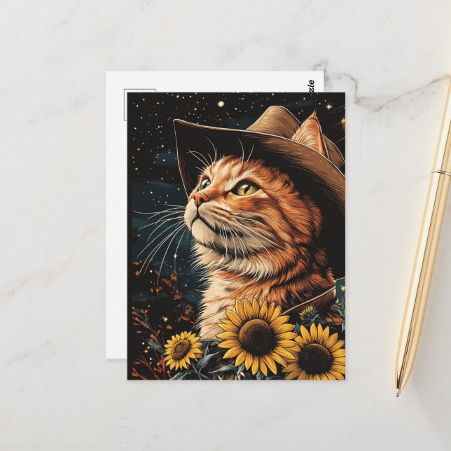 A Cowboy Kitty Postcard (Front/Back In Situ)