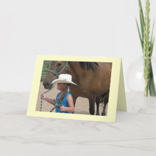 A Cowgirl Leads - Western Graduation Card
