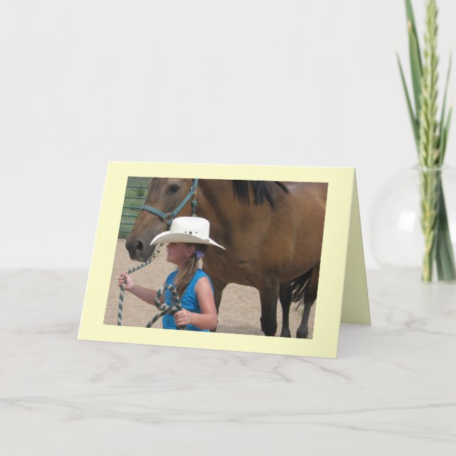 A Cowgirl Leads - Western Graduation Card (Front)