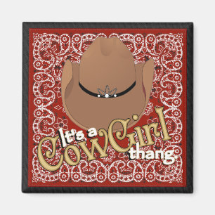 A Cowgirl Thang Red Bandana Magnet