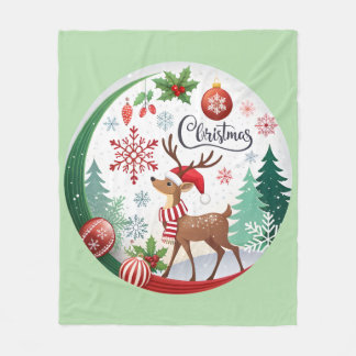 A Cozy Christmas Circle Fleece Blanket