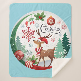 A Cozy Christmas Circle  Sherpa Blanket