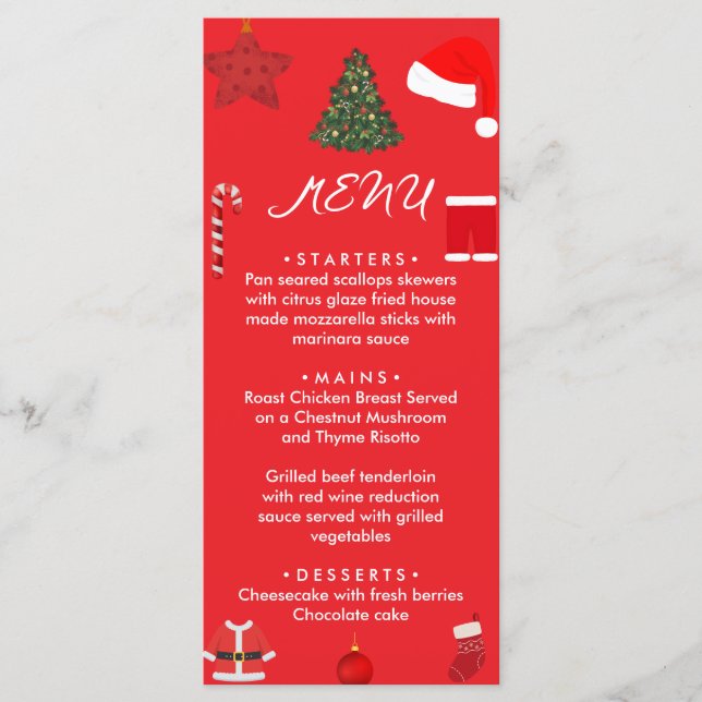 A Cozy Christmas Gathering Set on Warm Red Menu (Front)