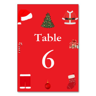 A Cozy Christmas Gathering Set on Warm Red Table Number