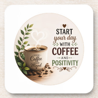 A cozy coffee-themed coaster