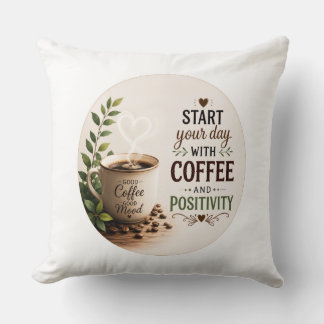 A cozy coffee-themed throw pillow