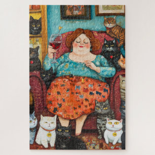 A Cozy Evening with Childless Cat Lady Jigsaw Puzzle