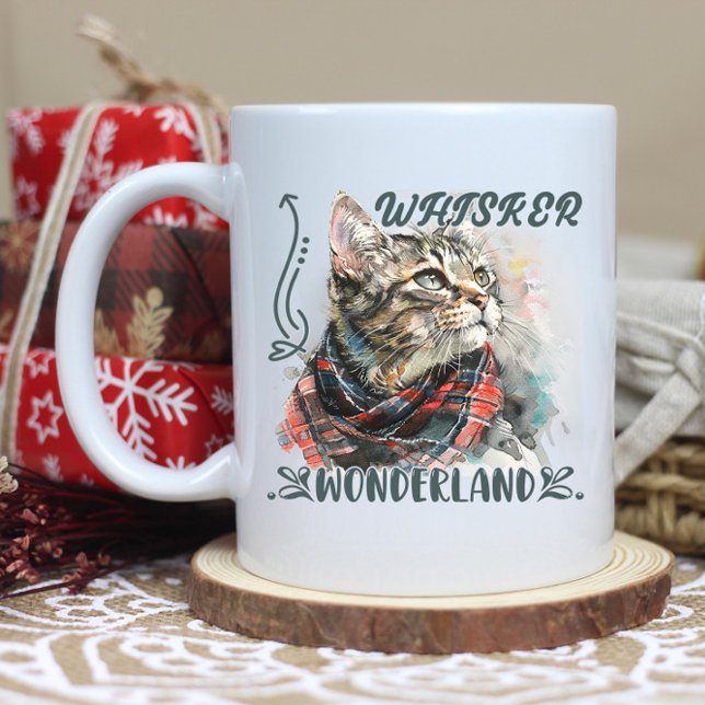 A cozy feline in a colourful scarf, dreaming big coffee mug (Creator Uploaded)