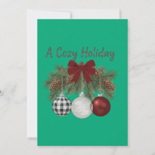 A Cozy Holiday Rustic Farmhouse Christmas Ornament Thank You Card
