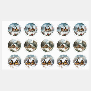 A cozy house sticker that makes you feel Christmas
