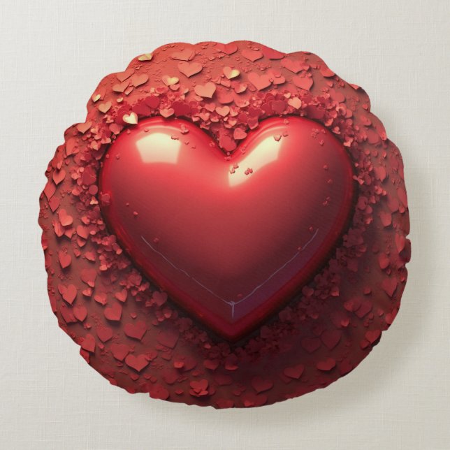 A cozy moment of love round pillow (Front)