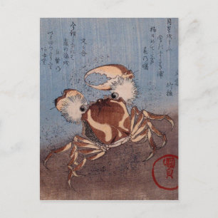 A Crab on the Seashore by Utagawa Kunisada Postcard