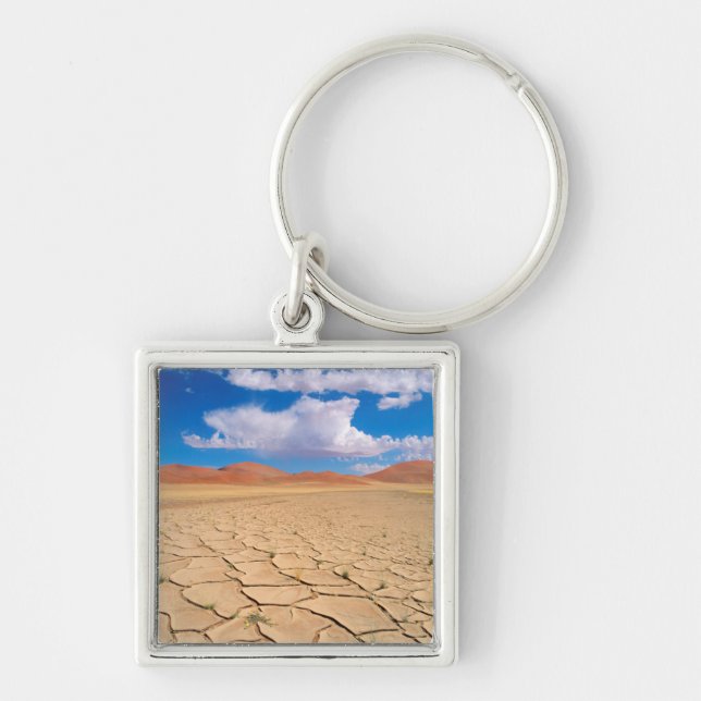 A cracked desert plain keychain (Front)