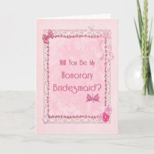 A craft look honorary bridesmaid invitation