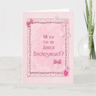 A craft look Junior Bridesmaid invitation