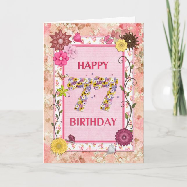 A craftlook 77th birthday card (Front)