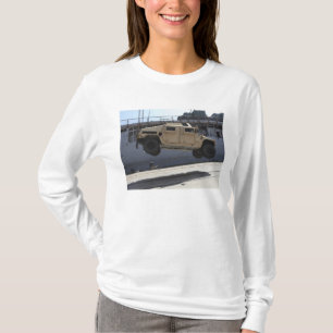 A crane lifts an M998 Humvee T-Shirt