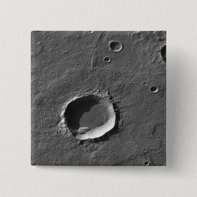 A crater on Mars 2 Inch Square Button (Front)
