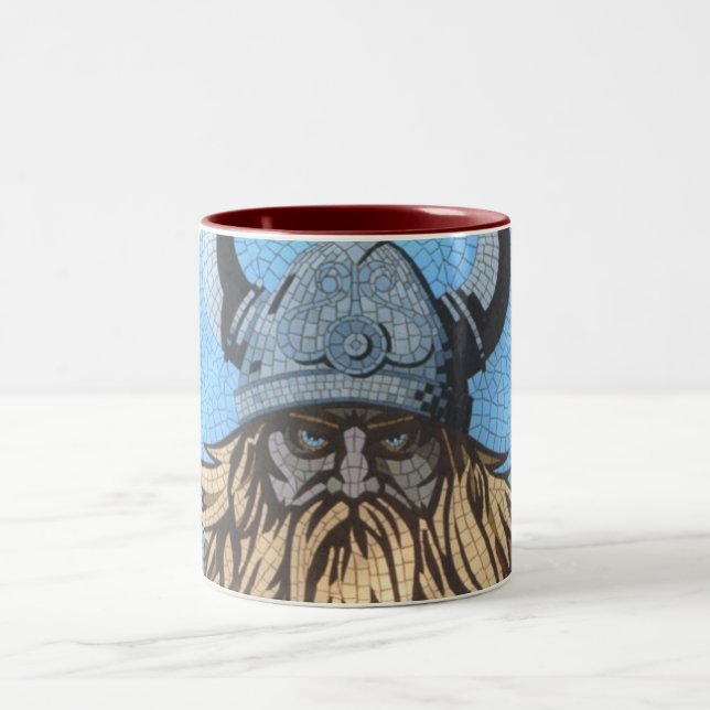 a crazed viking on a mug (Center)