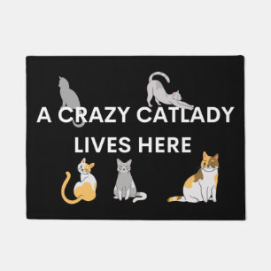 A crazy cat lady lives here, cat lover  doormat
