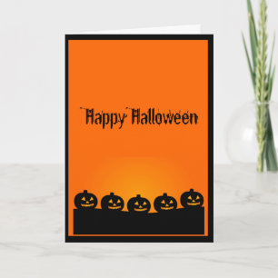 A Creepy Row of Halloween Pumpkins Card
