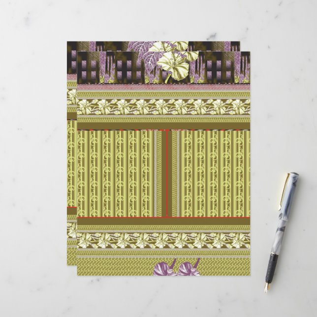 a cross stitch pattern of a vase with flowers (Front/Back In Situ)