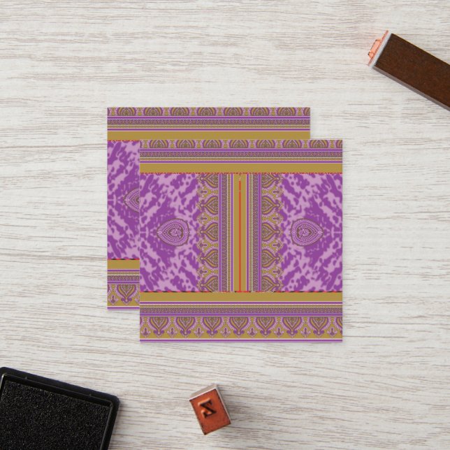 a cross stitch pattern with a purple and yellow ba loyalty card (Front/Back In Situ)