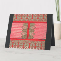 a cross stitch pattern with a red border