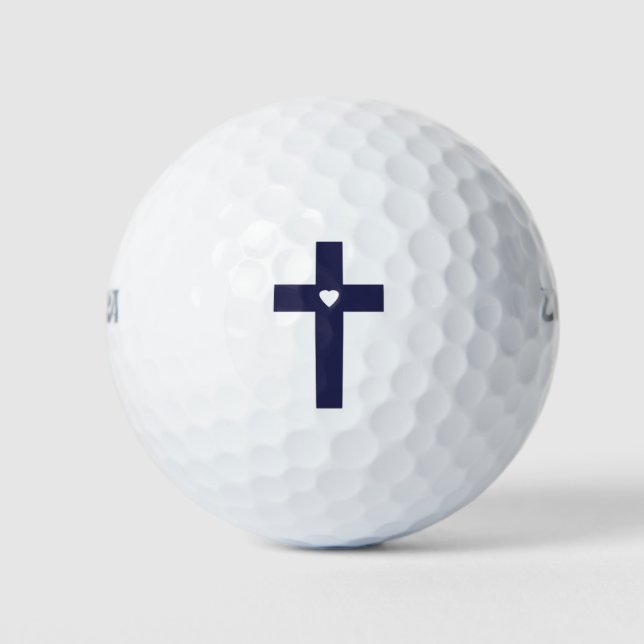 A cross with heart  golf balls (Front)