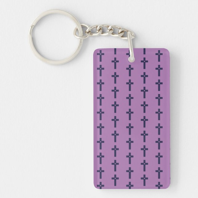 A cross with heart  keychain (Front)