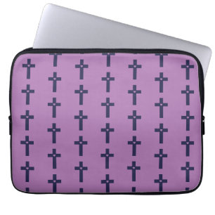 A cross with heart  laptop sleeve