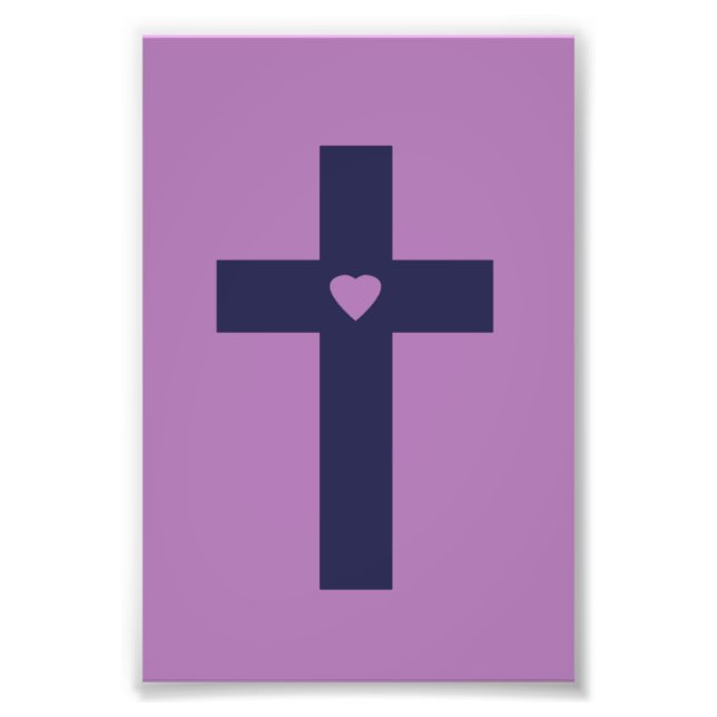 A cross with heart  photo print (Front)