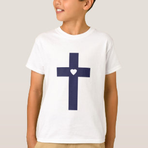 A cross with heart T-Shirt