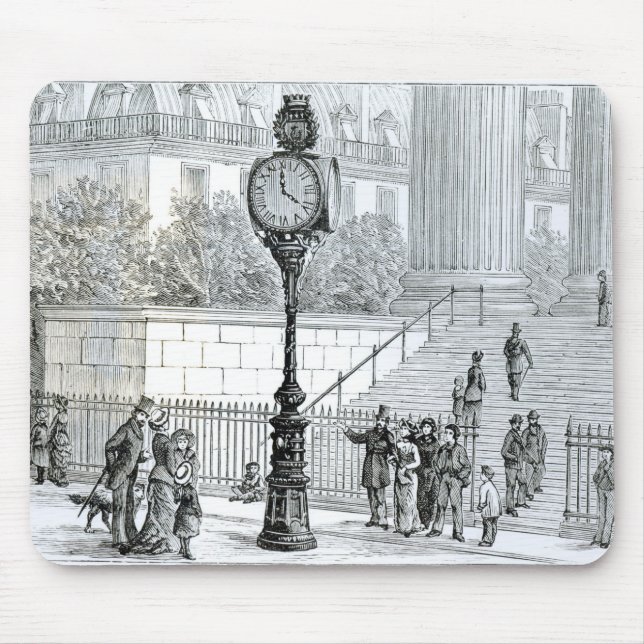 A Crowd Admires a Pneumatic Clock Mouse Pad (Front)