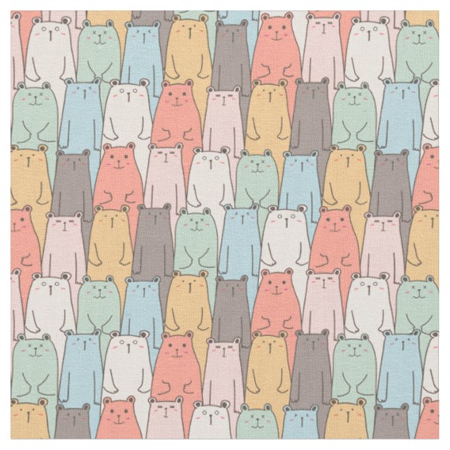 A Crowd of Bears Fabric (Close Up)