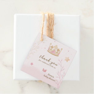 "A Crown For Princess" Pastel Shade Baby Shower Favour Tags