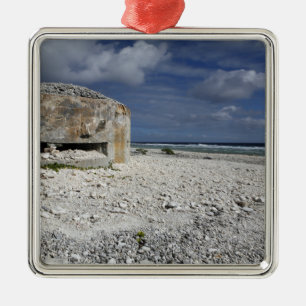 A crumbling bunker metal ornament
