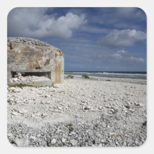 A crumbling bunker square sticker